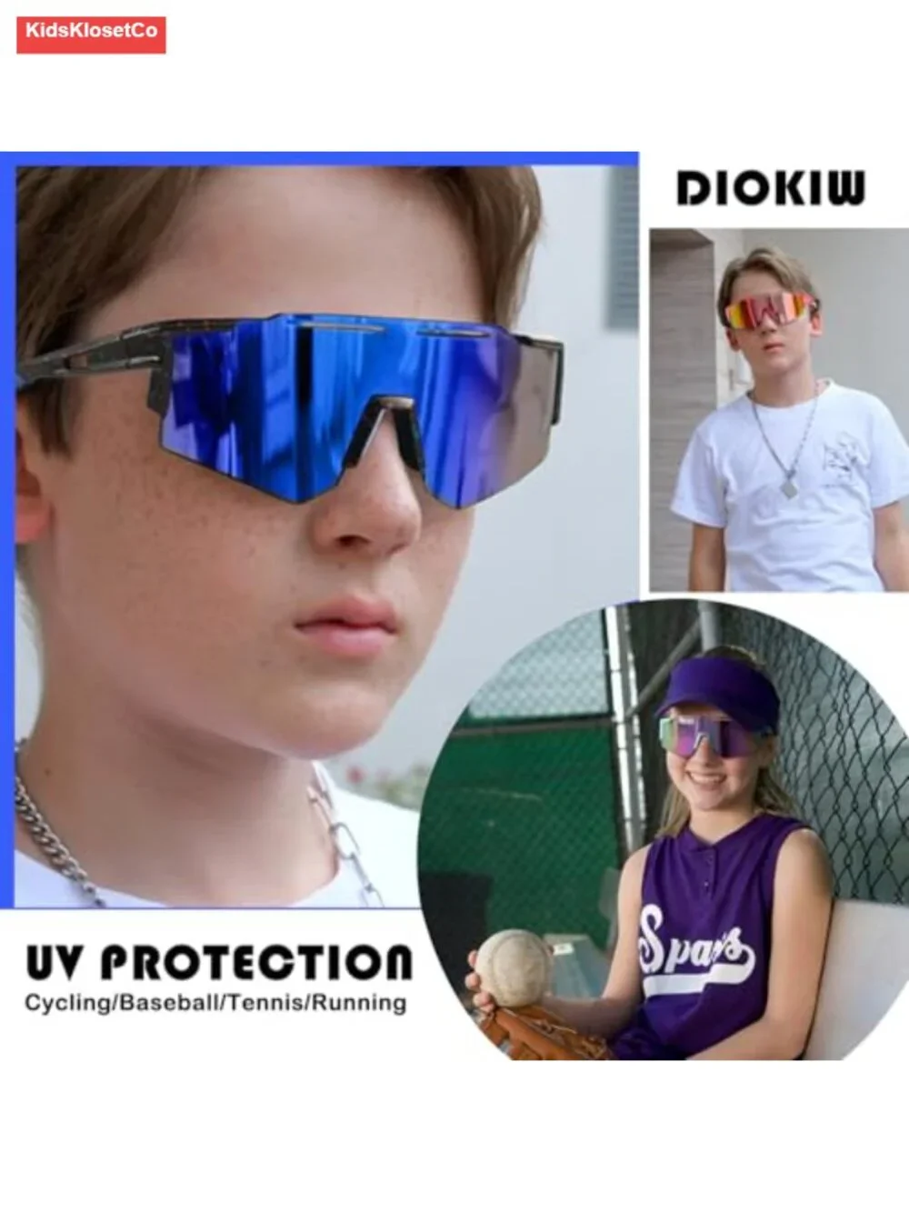 Polarized Kids Sunglasses Youth Softball Cycling Sports Sun Glasses UV400